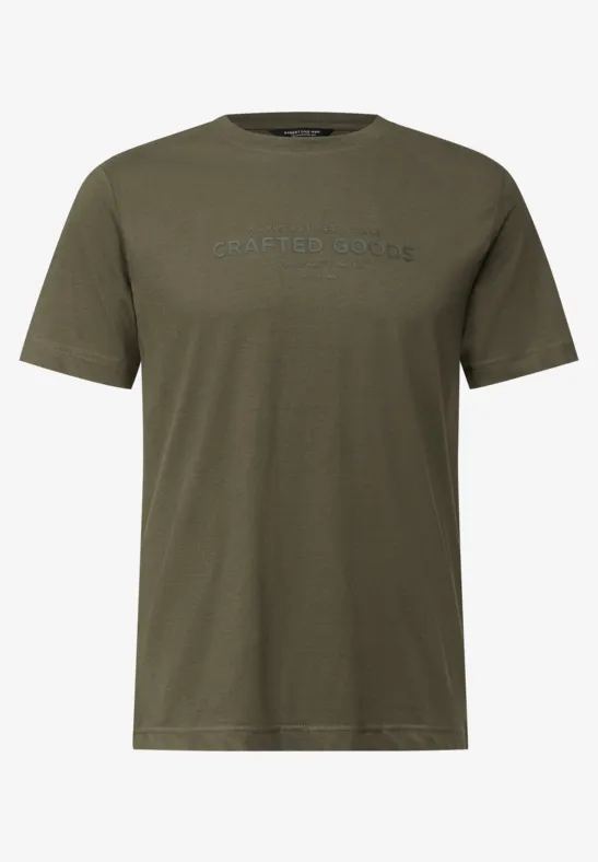Zacht Shirt met tekst vintage green
