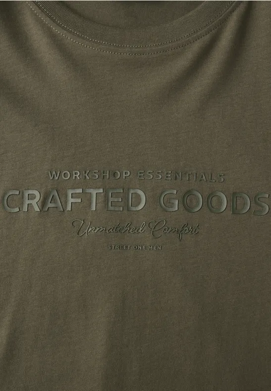 Zacht Shirt met tekst vintage green