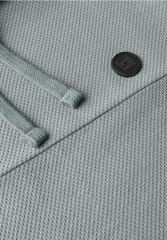 Shirt met structuur en trechtervormige hals silver green