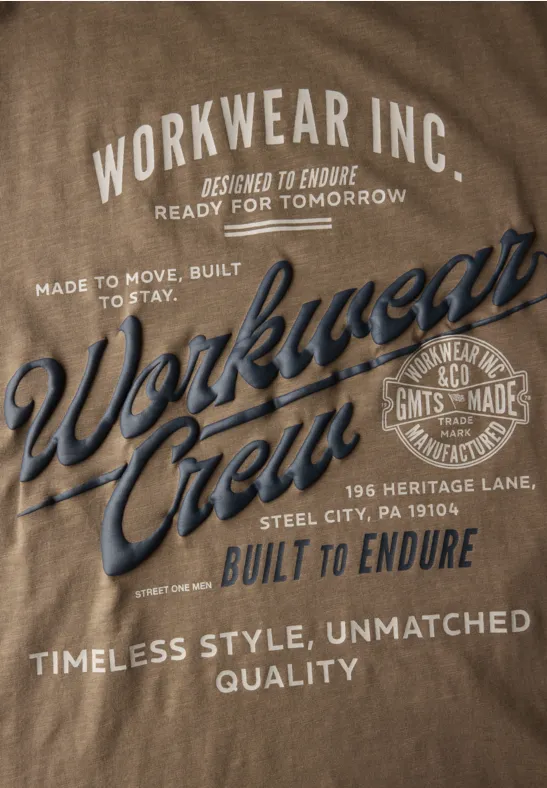 Slub Shirt met tekst ash brown