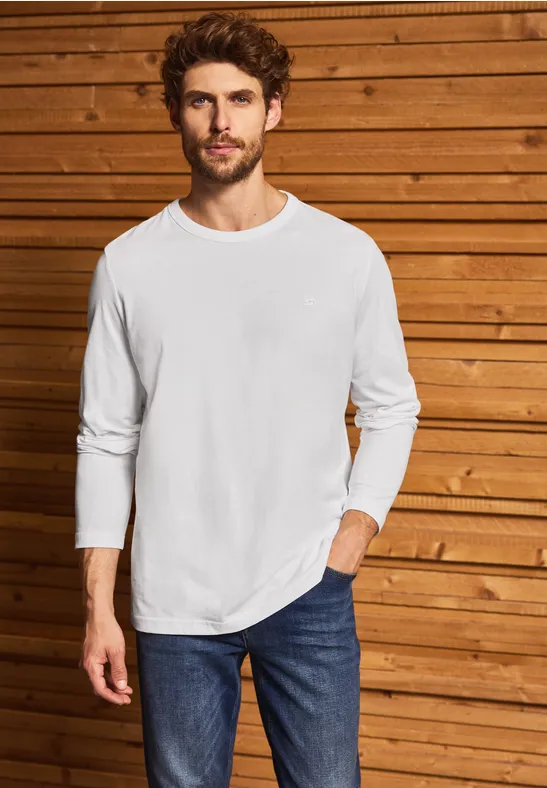 Softes Langarmshirt bright white