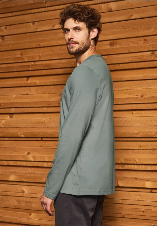 Softes Langarmshirt silver green