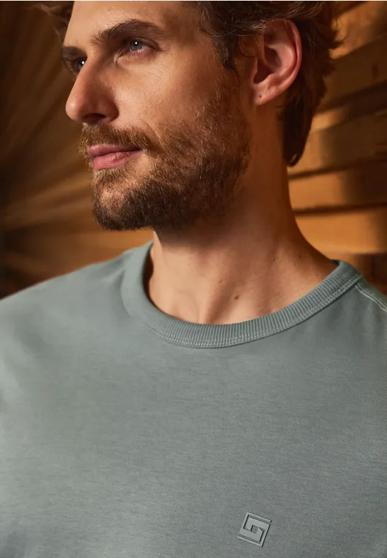 Softes Langarmshirt silver green