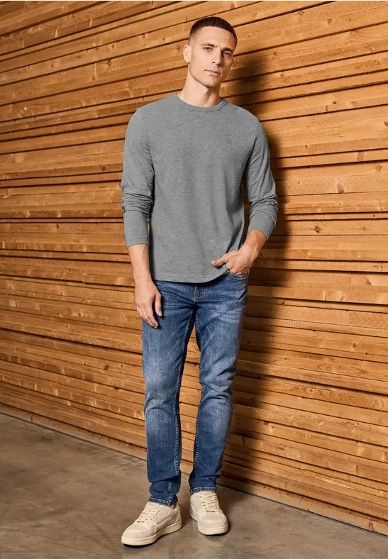 Softes Langarmshirt metal grey melange