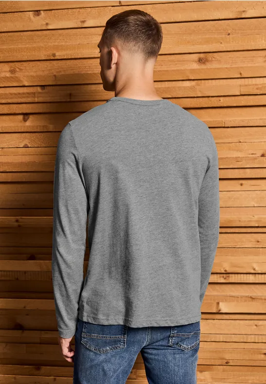 Softes Langarmshirt metal grey melange