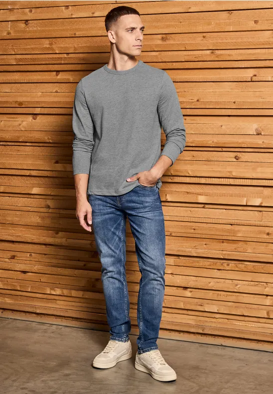 Softes Langarmshirt metal grey melange