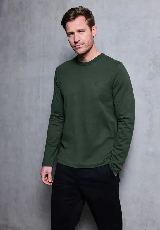 Zacht shirt met lange mouwen soft olive green