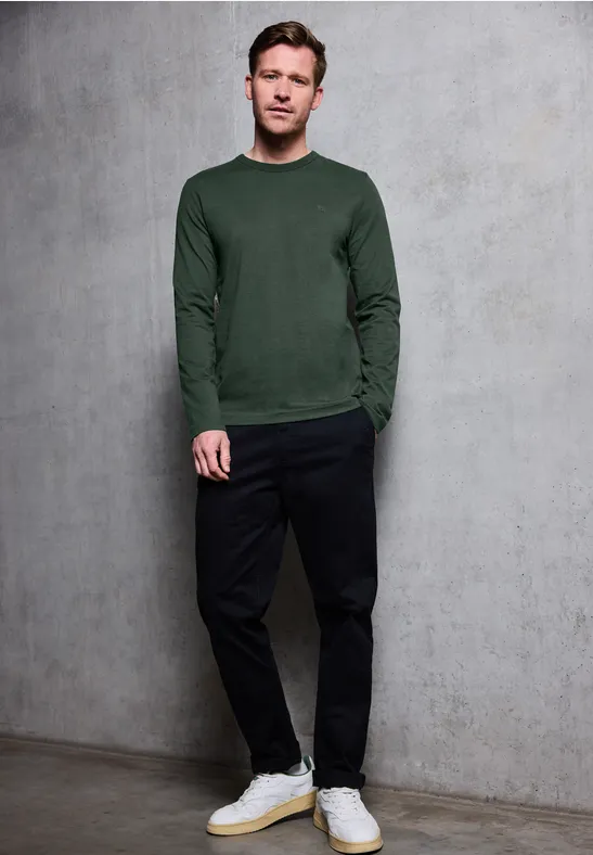 Zacht shirt met lange mouwen soft olive green