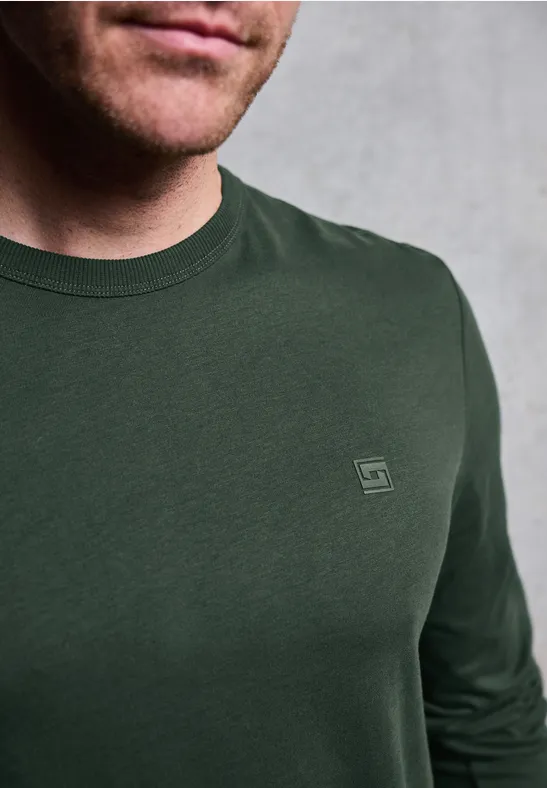 Zacht shirt met lange mouwen soft olive green