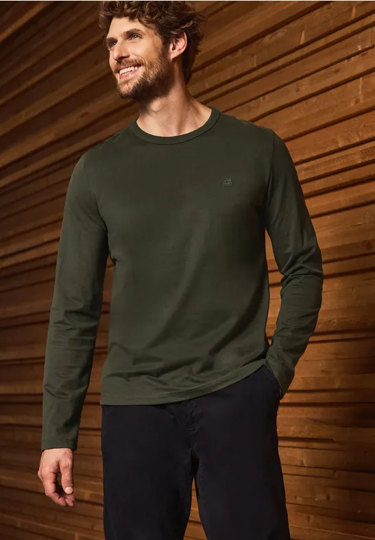 Softes Langarmshirt dark olive green