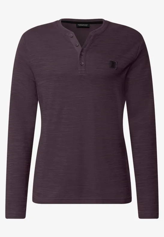 Softes Slub Henleyshirt bordeaux red