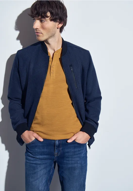 Softes Slub Henleyshirt golden yellow