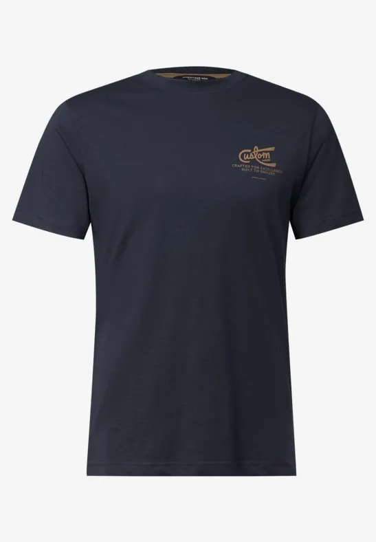 Shirt met borstprint night blue