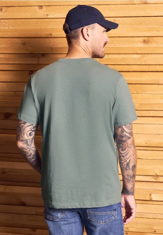 Shirt met borstprint silver green