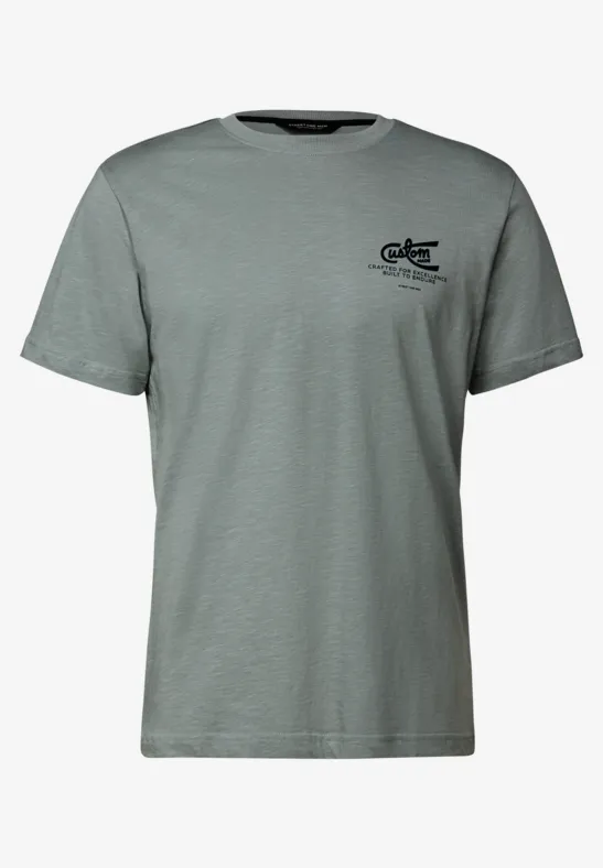 Shirt met borstprint silver green