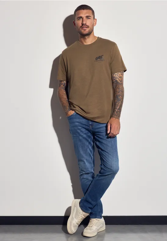 T-shirt avec chestprint ash brown