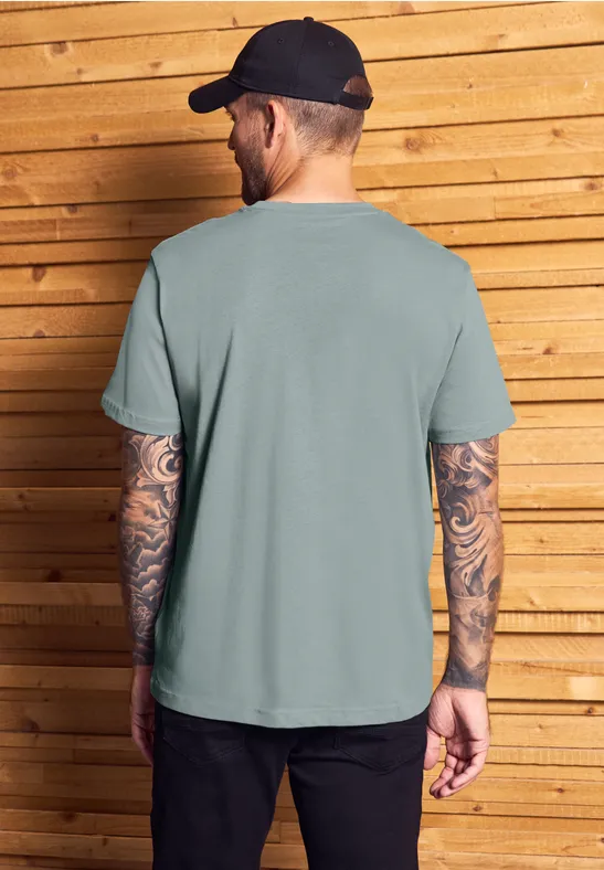 Basic Shirt in effen kleur silver green