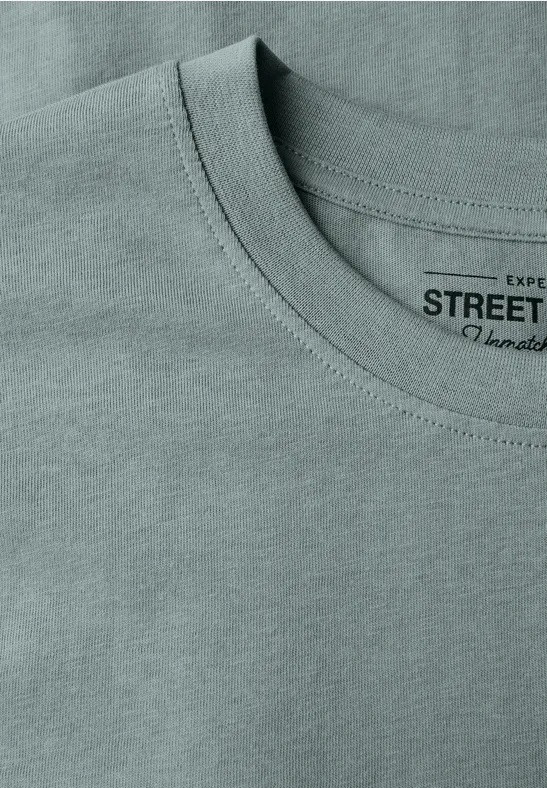 Basic Shirt in effen kleur silver green