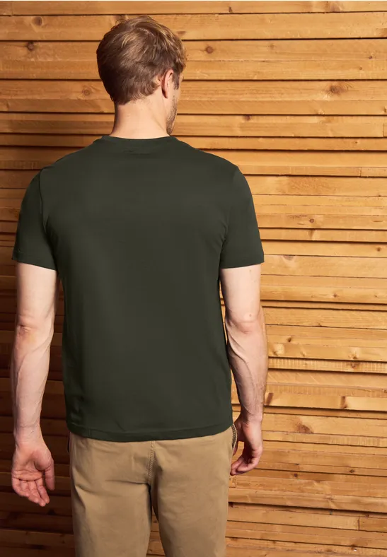 T-Shirt mit Print dark olive green