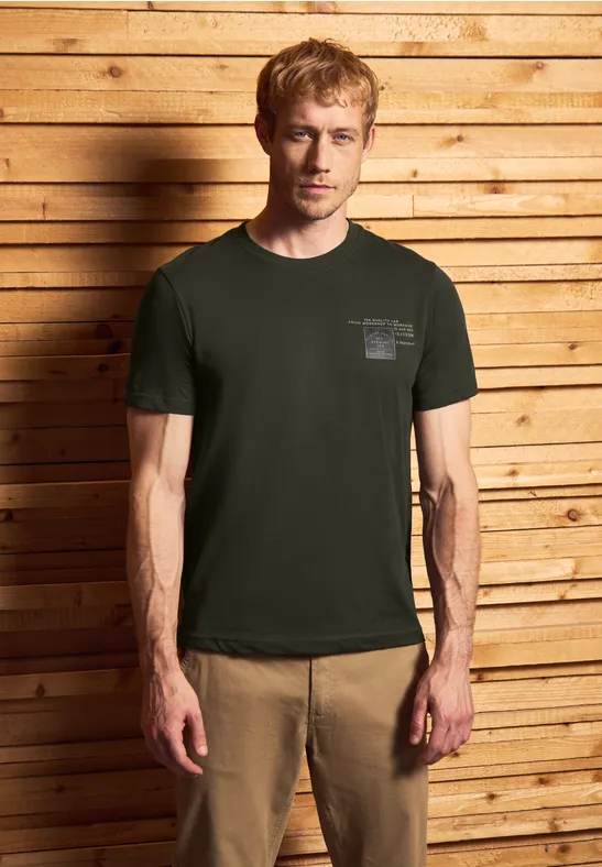 T-Shirt mit Print dark olive green