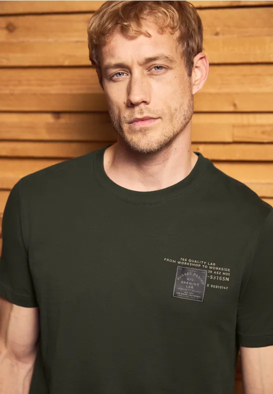 T-Shirt mit Print dark olive green