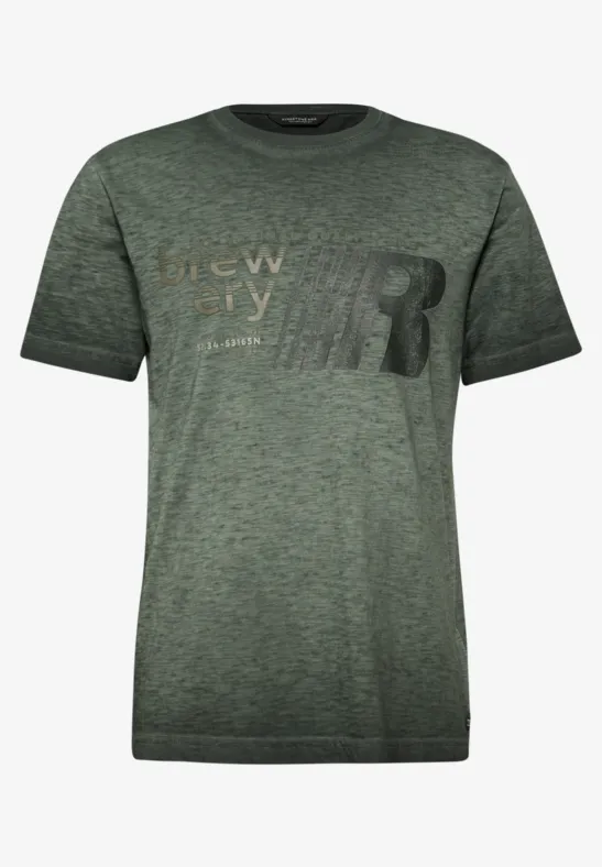 T-Shirt im Washed-Look dark olive green