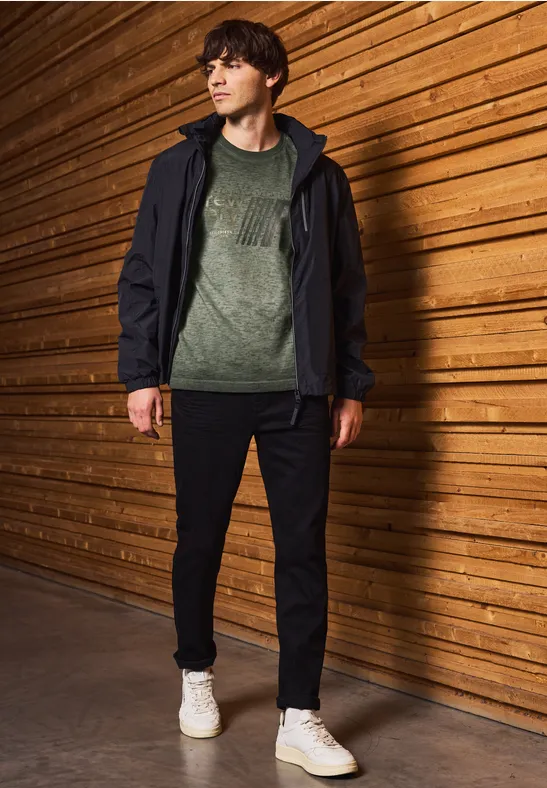 T-Shirt im Washed-Look dark olive green