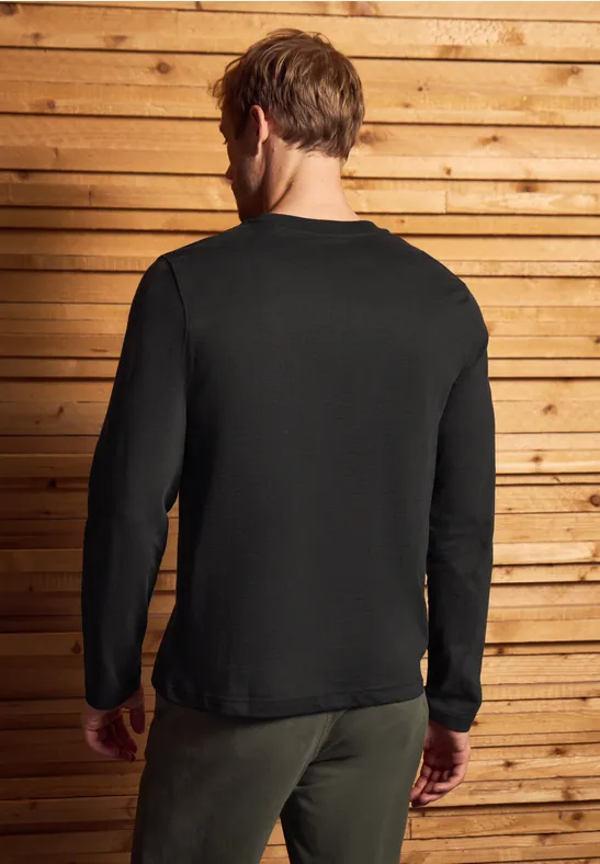 Softes Wording Langarmshirt basic black