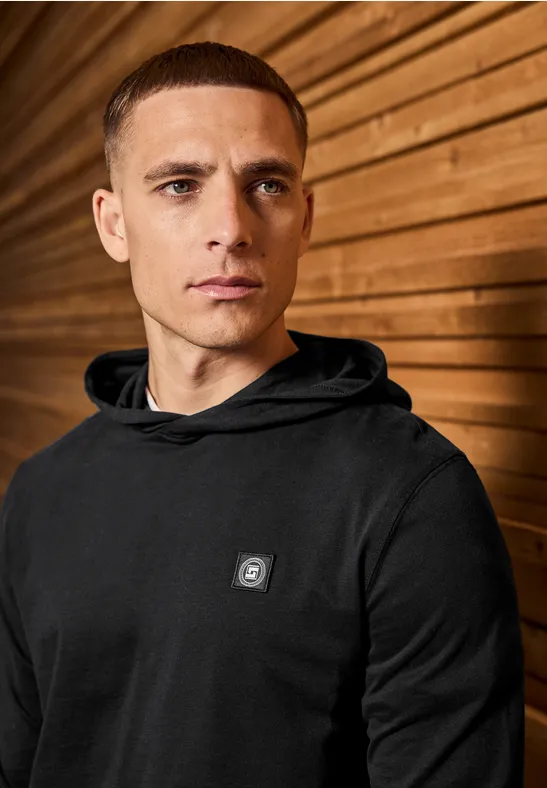 Softes Kapuzen-Shirt basic black