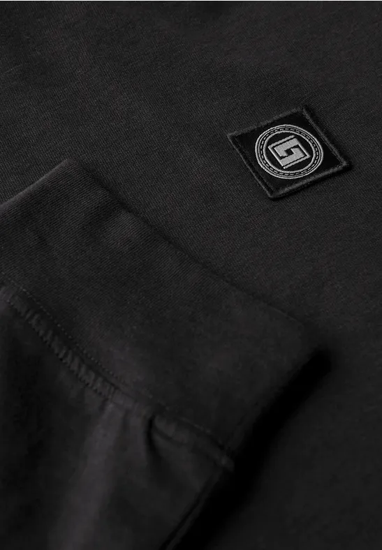 Softes Kapuzen-Shirt basic black
