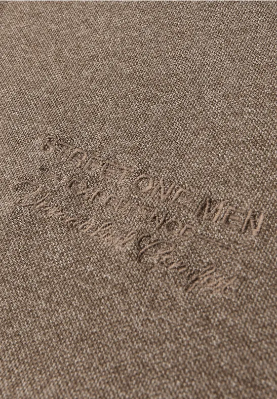 Langarmshirt mit Stickerei barista brown