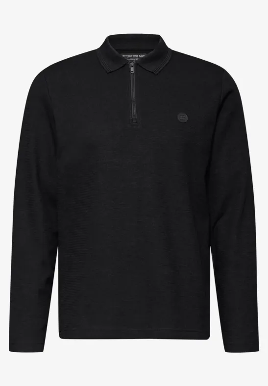 Poloshirt met rits Black