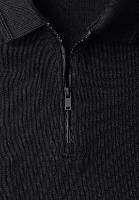 Poloshirt met rits Black