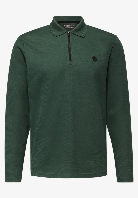 Polo avec fermeture éclair soft olive green