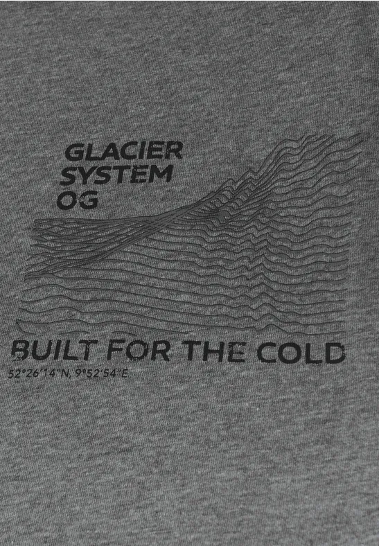 Basic T-Shirt mit Chestprint metal grey melange