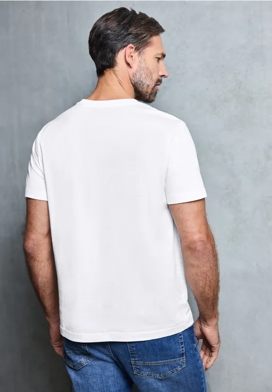 Basic Shirt met print aan de voorkant bright white