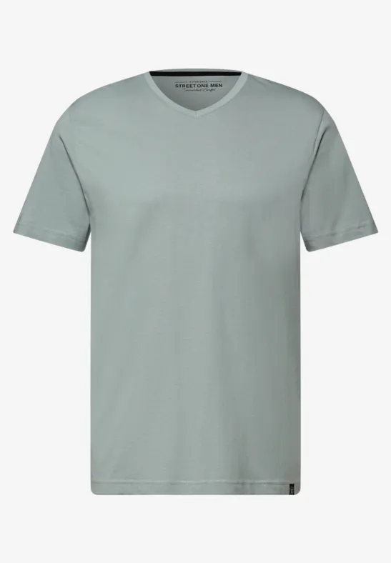 Basic V-Neck T-Shirt silver green