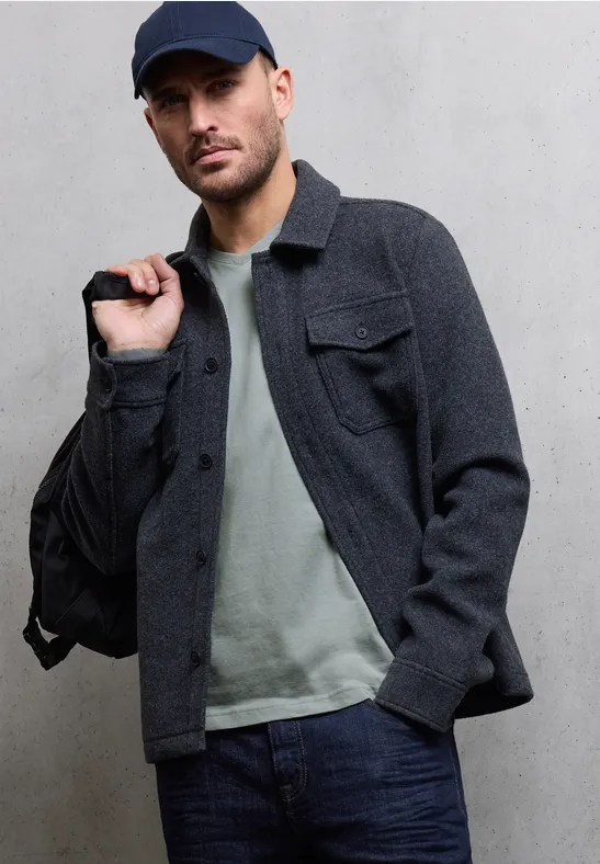 Basic V-hals Shirt silver green