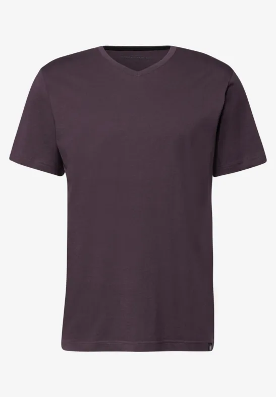 Basic V-Neck T-Shirt bordeaux red
