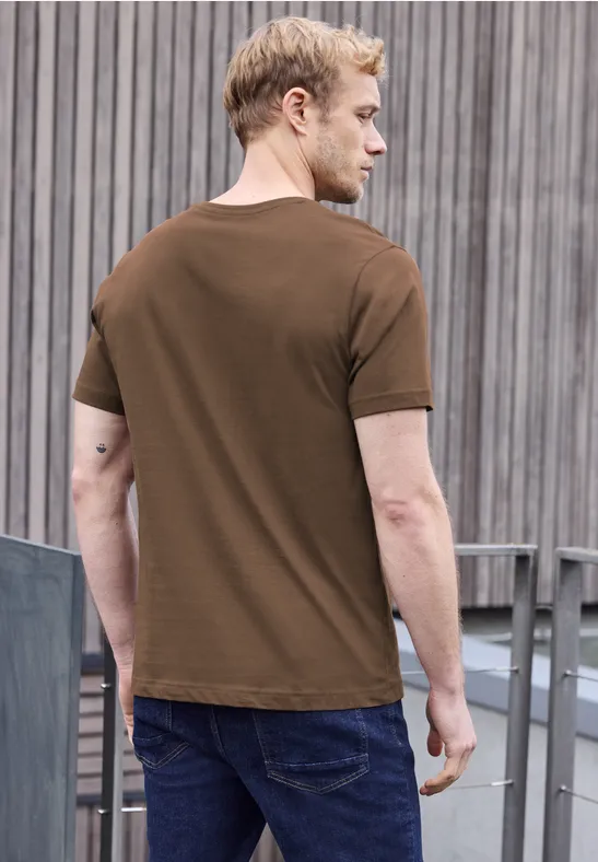 Basic V-Neck T-Shirt deep brown