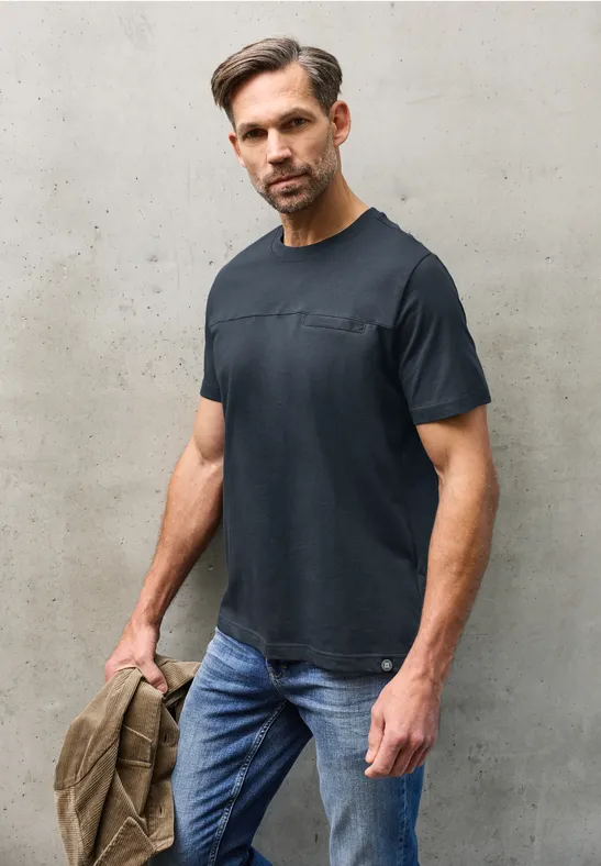 T-Shirt mit Brusttasche nocturnal blue