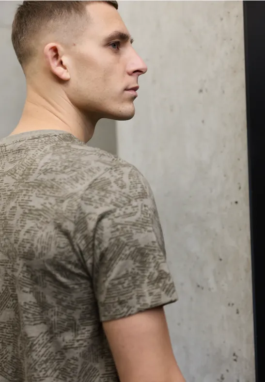 T-shirt à motifs granite beige