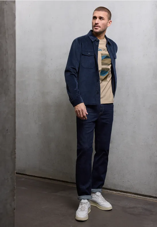 T-Shirt mit Frontprint granite beige