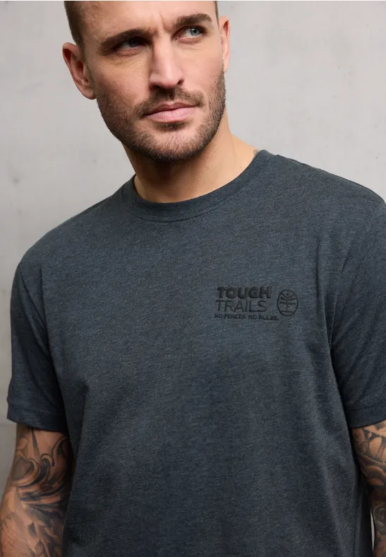 Melange-Look T-Shirt nocturnal blue