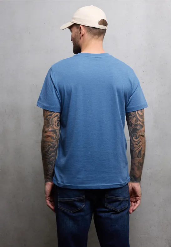 Melange-Look T-Shirt authentic blue