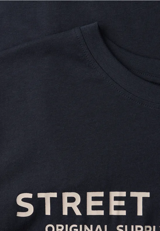 Shirt met logo-opdruk dark ink blue