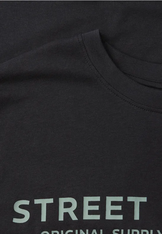 T-Shirt mit Logo-Print basic black