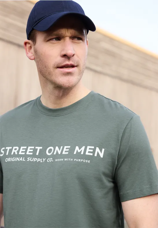 T-Shirt mit Logo-Print dusty mint