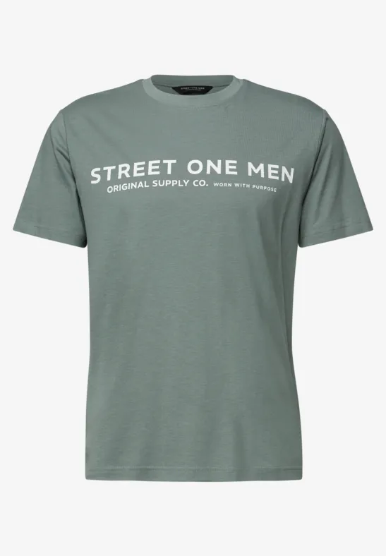 T-Shirt mit Logo-Print dusty mint