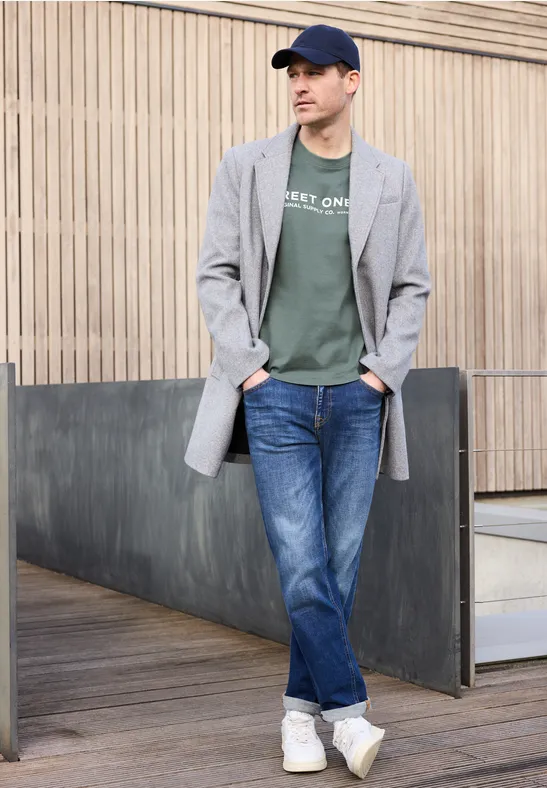 T-Shirt mit Logo-Print dusty mint